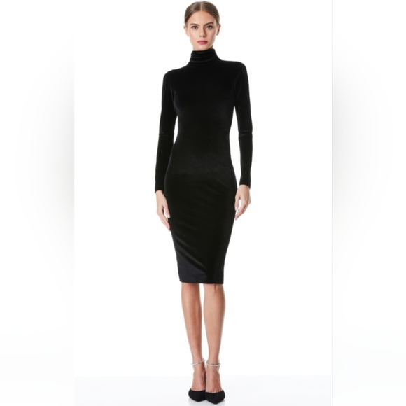 Alice + Olivia DELORA VELVET TASSEL BACK MIDI DRESS SIZE 4 - Picture 7 of 13